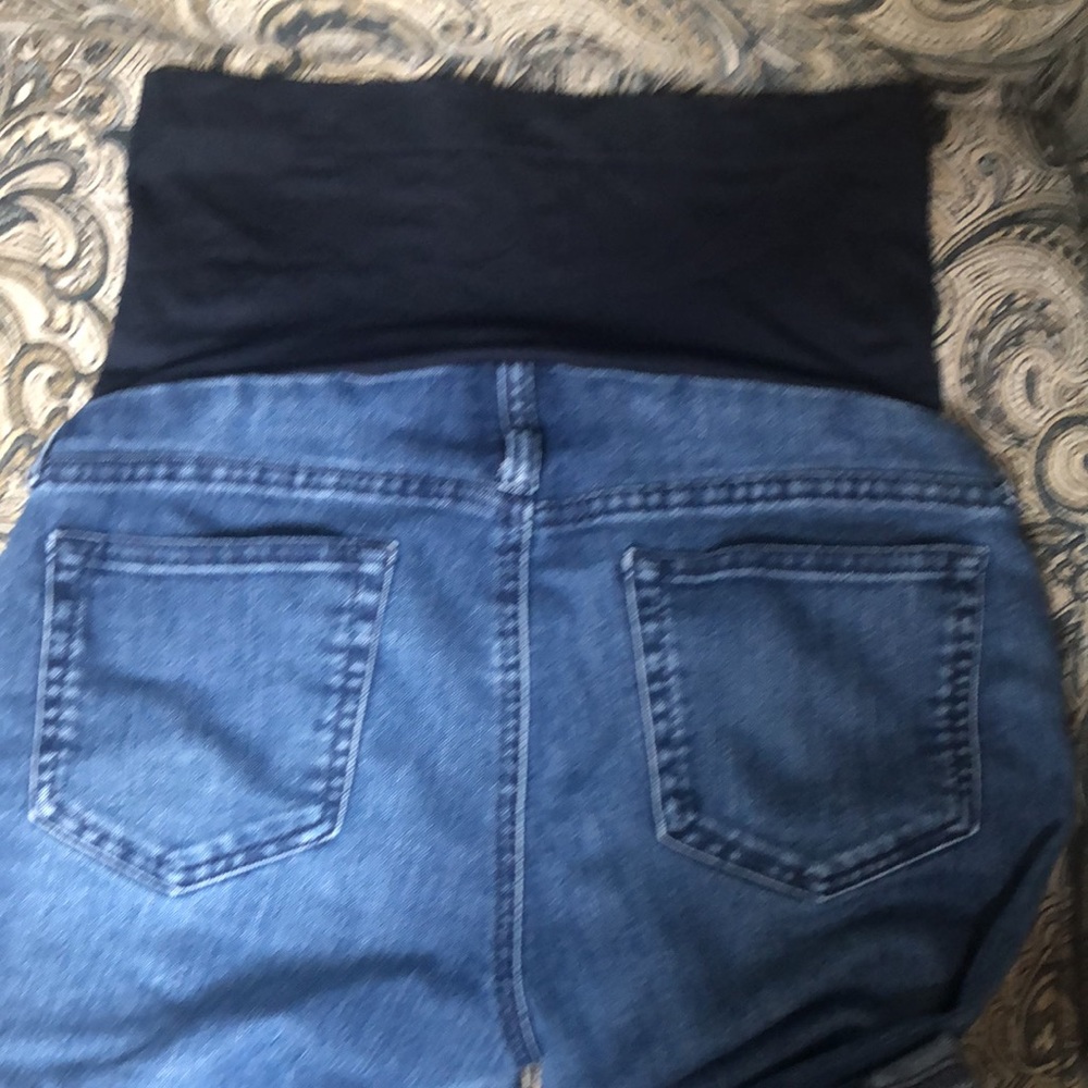 Maternity Cropped Blue Jeans Sz S - Picture 2 of 5
